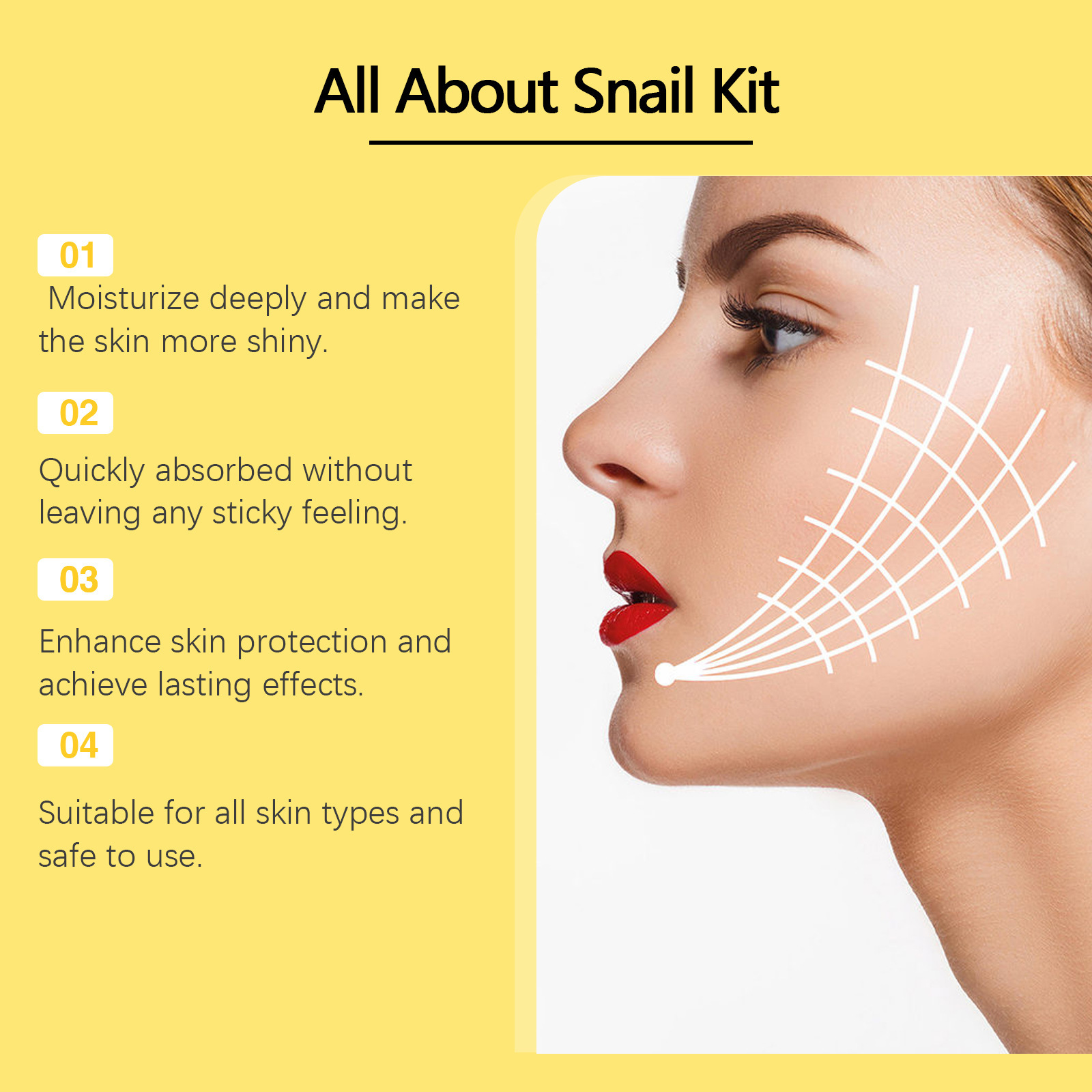 OUHOE Snail Mucin Facial Care Gift Set Nourishing Repairing Skin Moisturizing Hydrating Fade Fine Lines Tighten Firming Korean Facial Essence Set