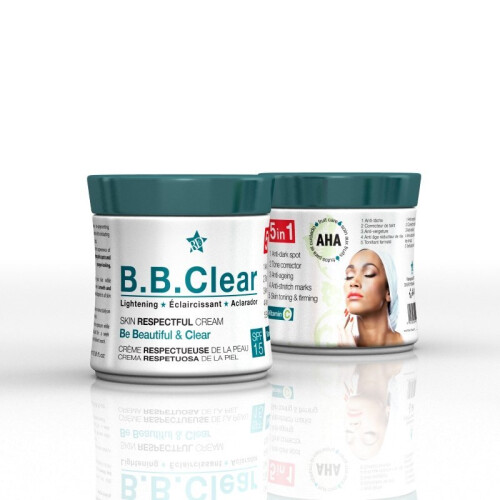 BB Clear 5 in1 Lightening body Cream jar