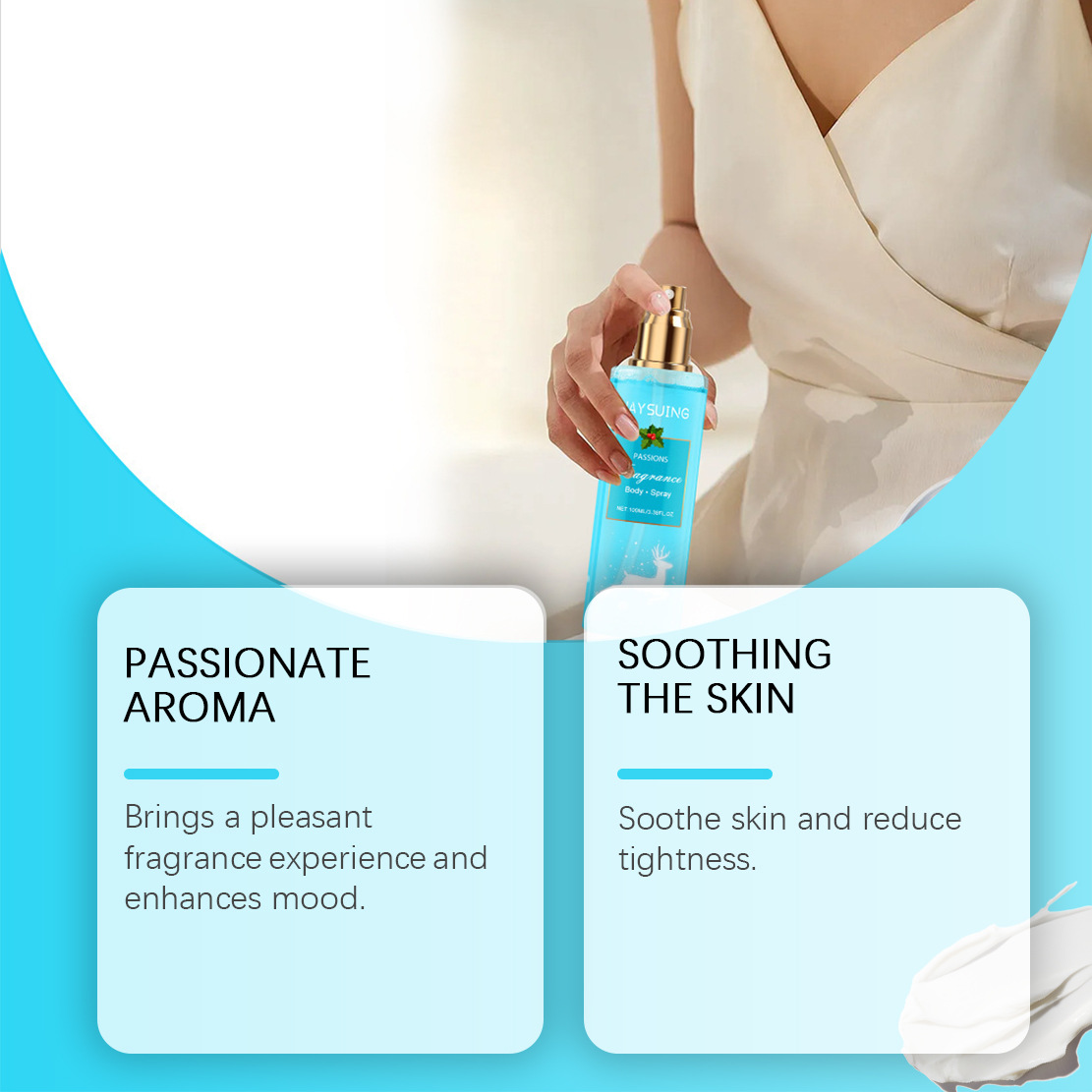 JAYSUING Moisturizing Cream Body Spray Long Lasting Fragrance Smoothing Body Repairing Dry Refreshing Nourishing Lotion Skin Care Women Christmas Gift Set