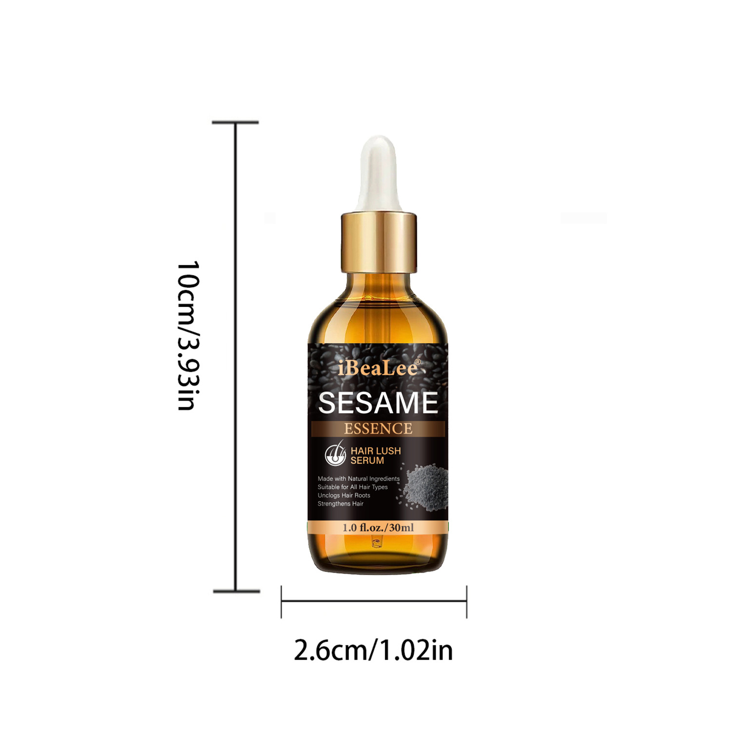 Black Sesame Hair Growth Essence Strengthening and Moisturizing Hair Root Repair Improves Anti Hair Loss and Hair Retention Dense Hair Essential Oil 30ml