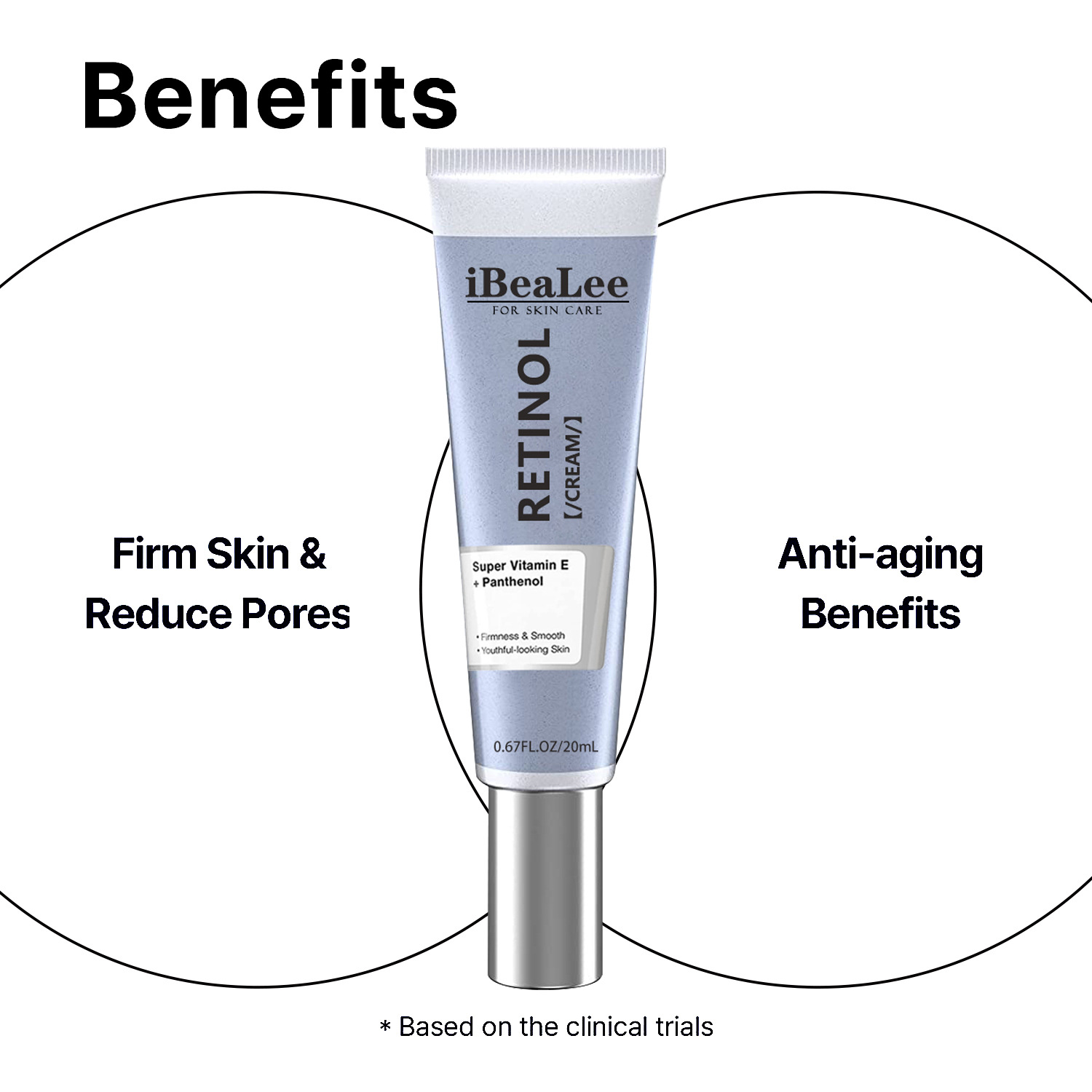 Retinol Firming Cream for Skin Care Vitamin E Retinol Face Cream Fade Fine Lines Anti Aging Moisturizing Hydrating Nourishing 20ml