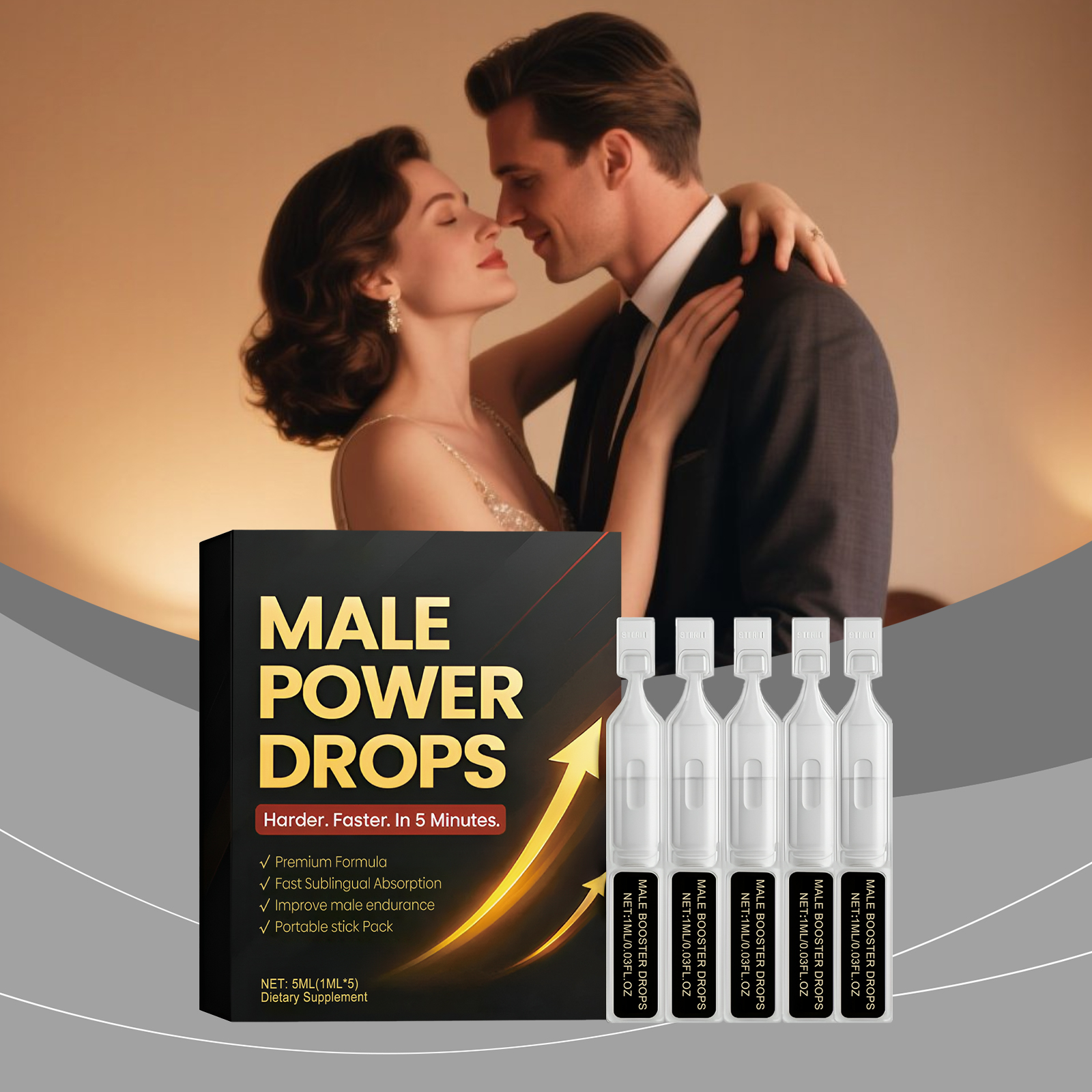 Men's Daily Vitality Drops | Improve Male Endurance Natural Energy Boost for Modern Men | Gentle Formula to Support Wellness, Focus & Active Living