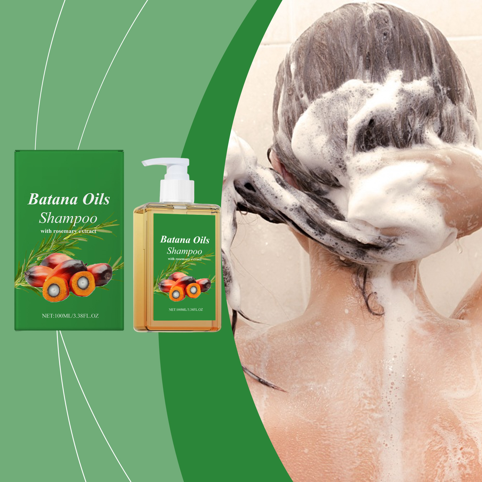 Batana Oil Shampoo Hair Strengthens Anti Loss Restore Damaged Split Hair Scalp Cleansing Dandruff Control Hair Growth Shampoo ﻿