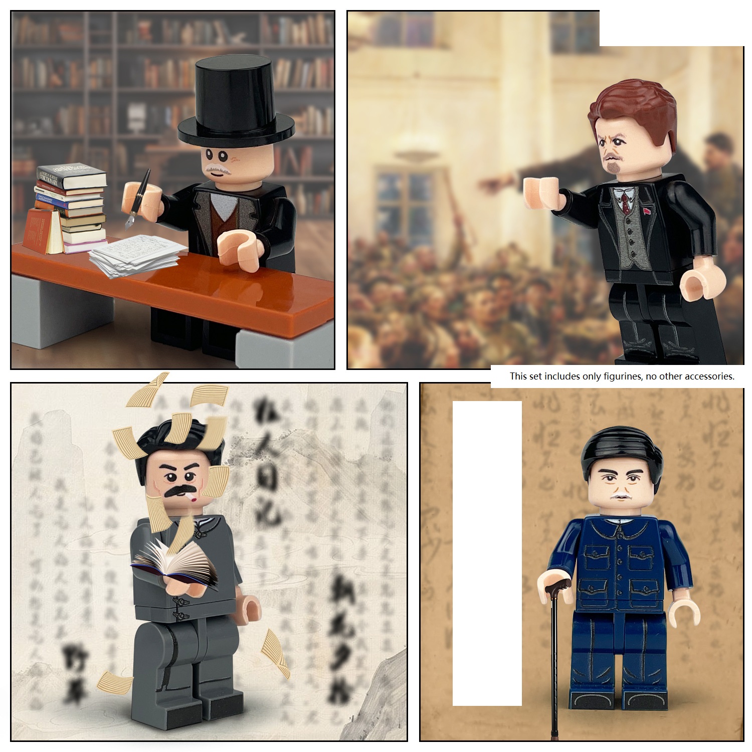 World Celebrities Painters Poets Writers Mini Figures Series Collection Building Blocks Set for Classic Educational Toy Smooth Surface