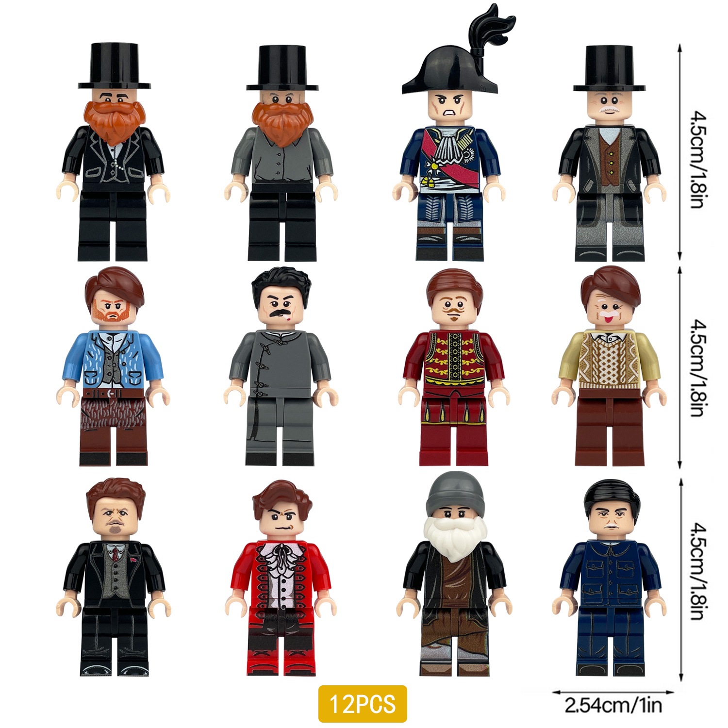 World Celebrities Painters Poets Writers Mini Figures Series Collection Building Blocks Set for Classic Educational Toy Smooth Surface