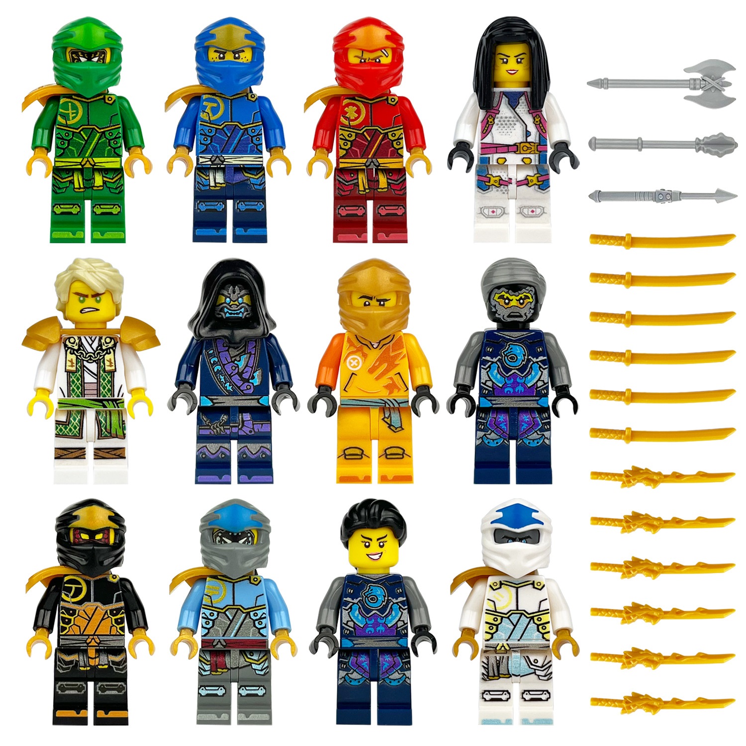 (Style C) Ninja Mini Figures Toy Building Blocks Set Construction Collection Role Play for Imaginative Games Decoration and Gifts for Kids