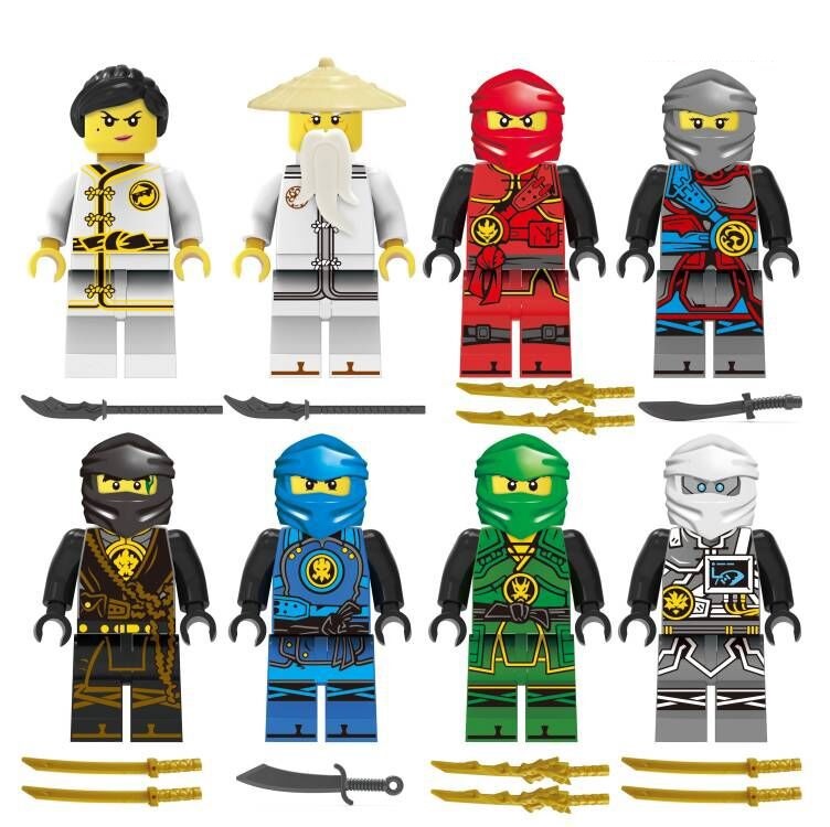 (Style C) Ninja Mini Figures Toy Building Blocks Set Construction Collection Role Play for Imaginative Games Decoration and Gifts for Kids