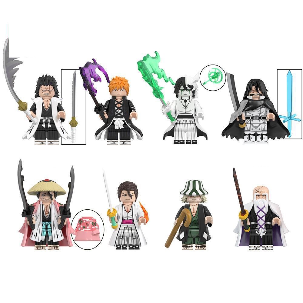 (Style A) 8 Pcs Anime Collection Mini Figures Surprise Toy Action Building Blocks Great Gift for Fans and Kids Fit Lego