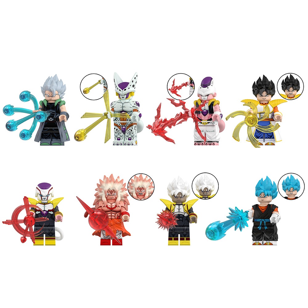 (Style A) 8 Pcs Anime Collection Mini Figures Surprise Toy Action Building Blocks Great Gift for Fans and Kids Fit Lego
