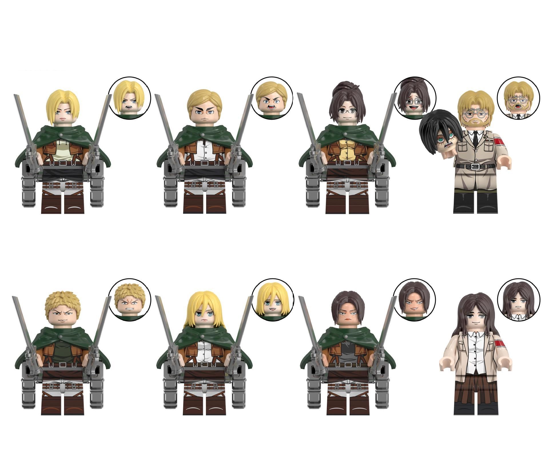 (Style A) 8 Pcs Anime Collection Mini Figures Surprise Toy Action Building Blocks Great Gift for Fans and Kids Fit Lego