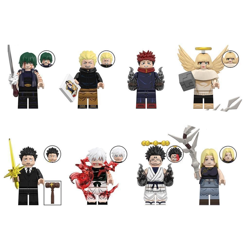 (Style A) 8 Pcs Anime Collection Mini Figures Surprise Toy Action Building Blocks Great Gift for Fans and Kids Fit Lego