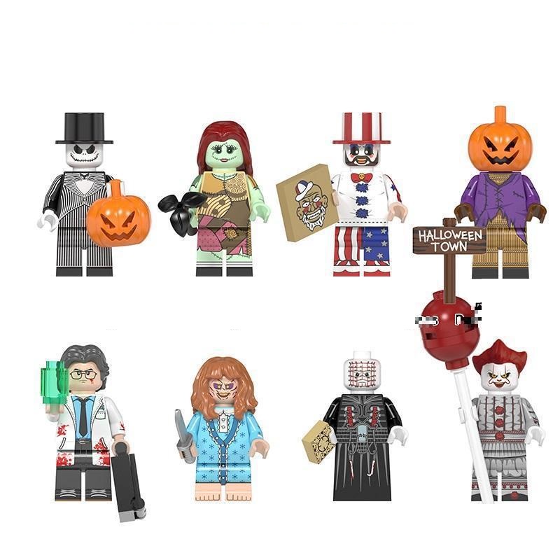 Halloween Joker Pumpkin Minifigure Movie Figure Building Blocks Mini Toys for Kids Fit Lego