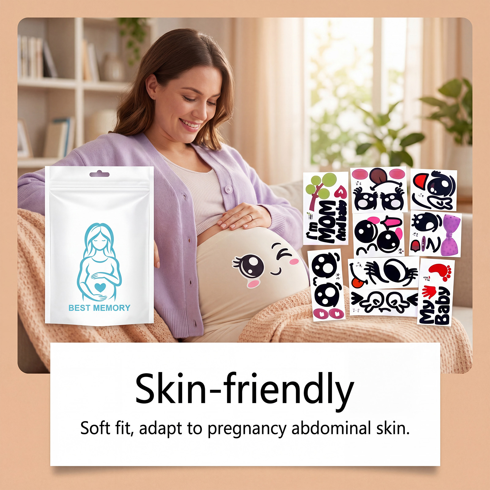Belly Stickers For Pregnant Women 10 Sheets Pregnant Women Bump Decals Pregnancy Bump Stickers For Couples Shower Growth ﻿