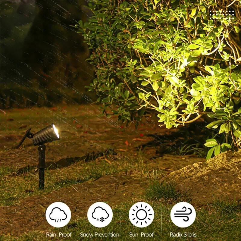 (Warm White) Solar Powered 9LED Lamp Adjustable Solar Spotlight In-Ground IP65 Waterproof Landscape Wall Light Outdoor Lighting