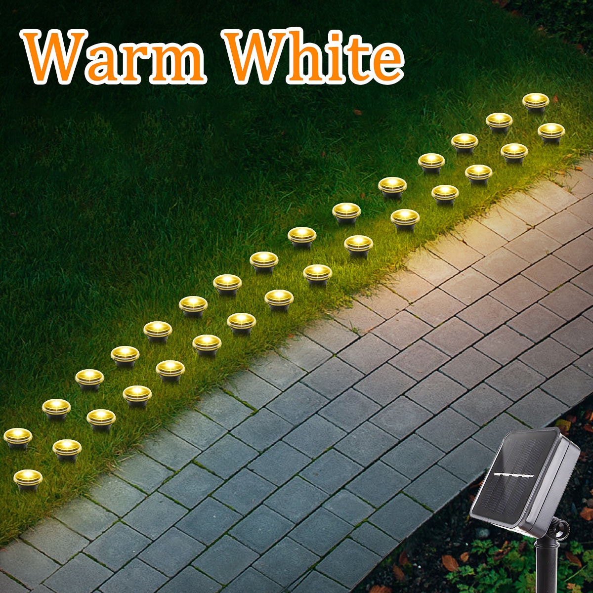 Solar LED Garden Pathway Light 15LEDS 8 Modes Outdoor Waterproof Lawn Lamp for Camping Weddings Christmas Holiday Lighting