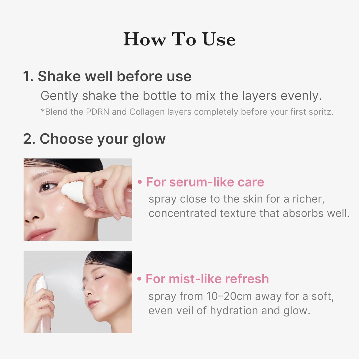 medicube Jelly Mist Serum Pink PDRN Collagen Dual-Texture Glow Spray Niacinamide Glutathione Ceramide Hyaluronic Acid Hydration Radiance PlumpLooking Skin 100ml