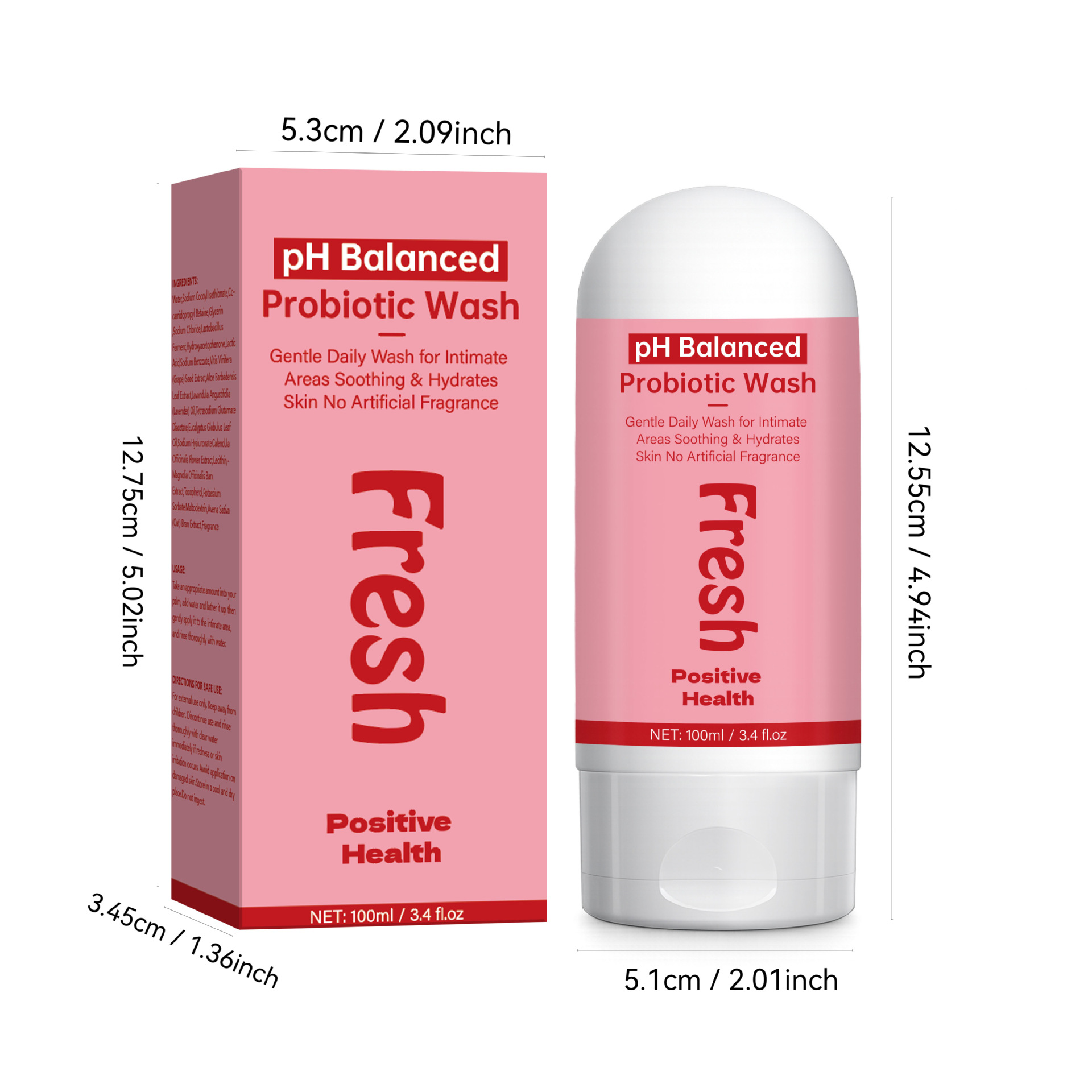 PH Balancing Probiotic Wash For Gentle Intimate Cleansing Soothing Hydration And Daily Odor Control 100ml