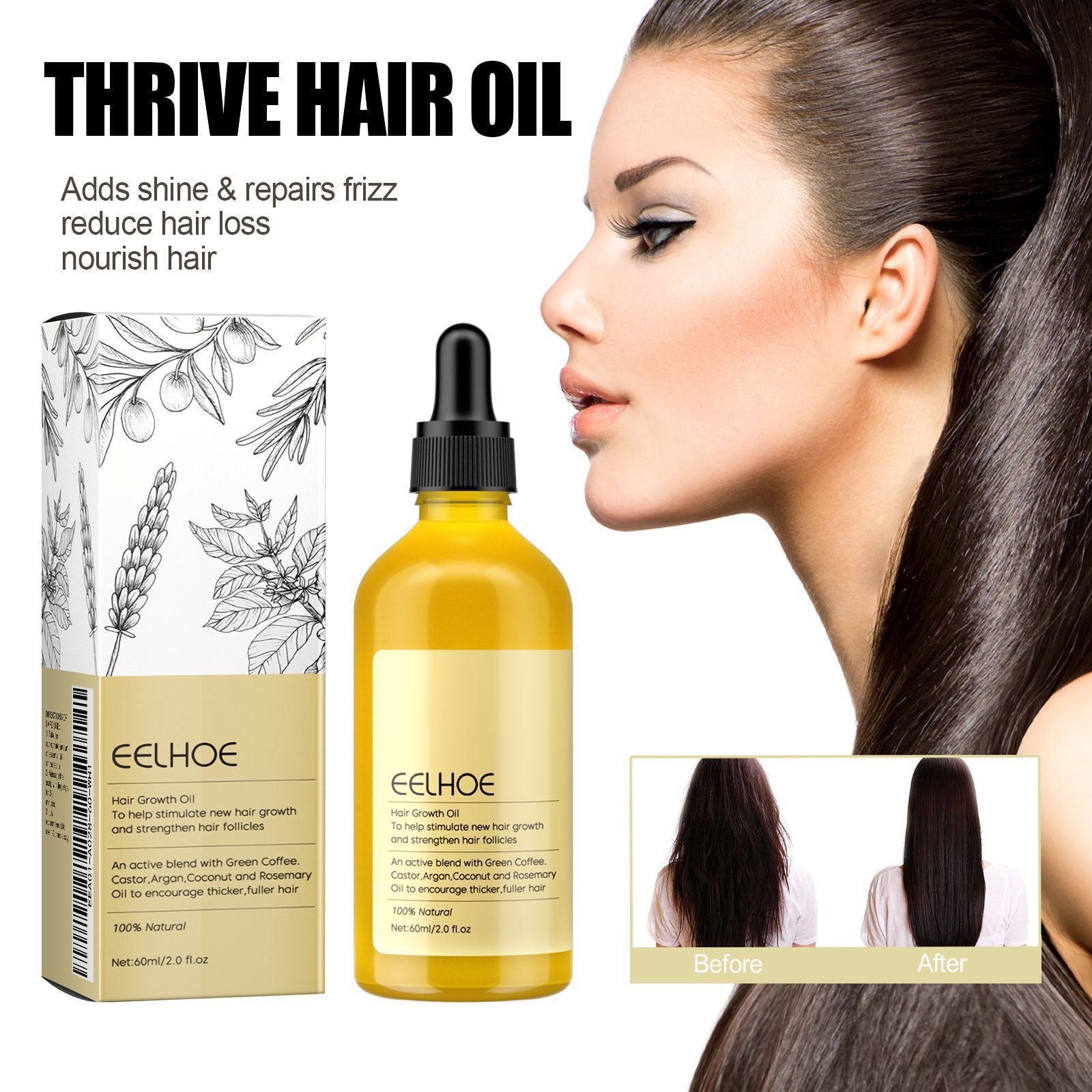 Rosemary Hair Oil Nourishing Smoothing Shine Enhancing For Soft Manageable Hair Daily Care