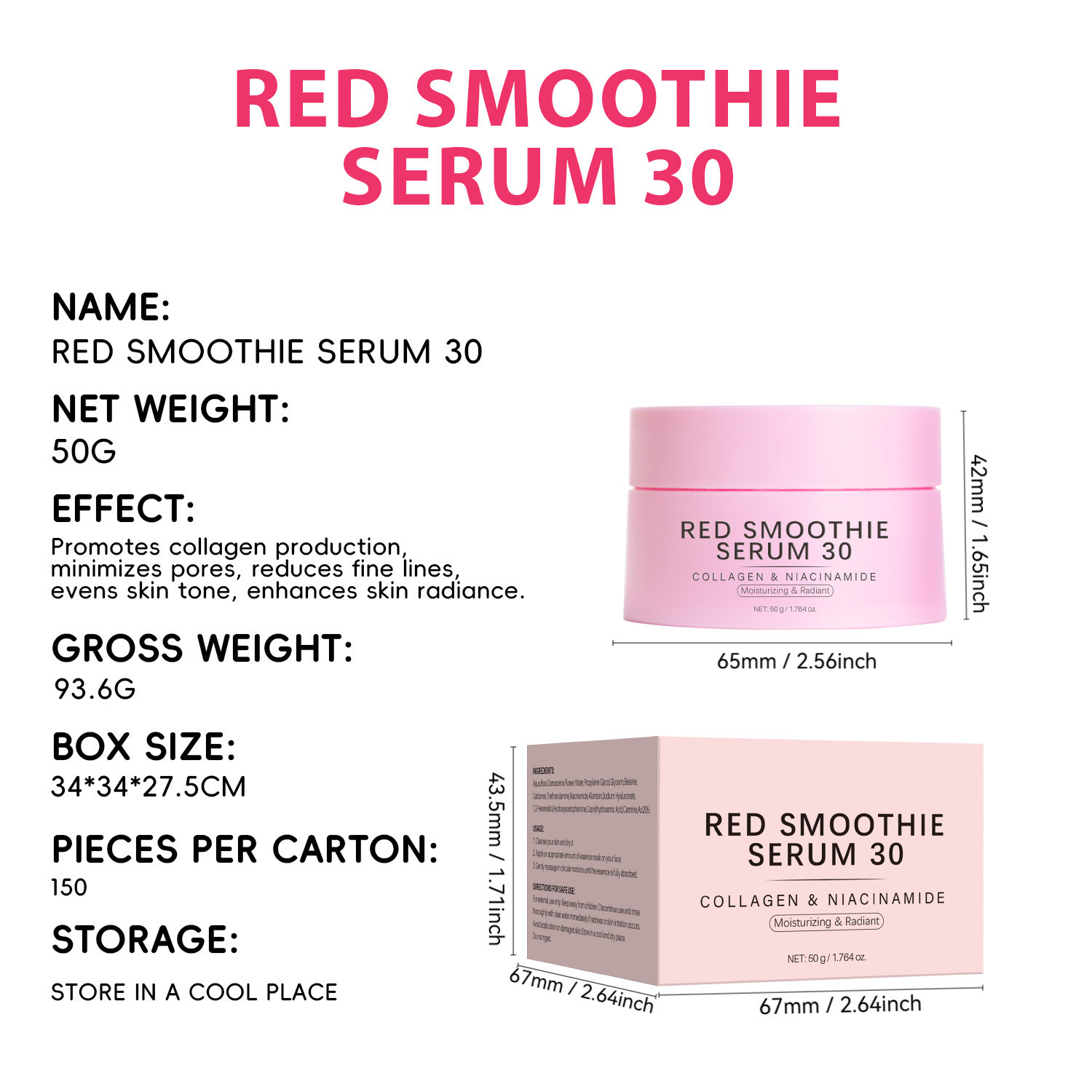Red Smoothie Mask Essence Facial Treatment Hydrating Nourishing For Glowing Skin Daily Skincare Routine 50g