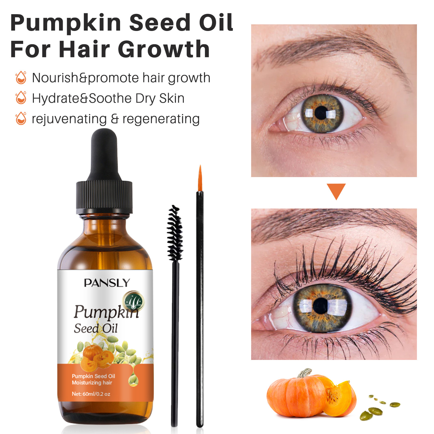 Pumpkin Seed Hair Oil Nourishing Strengthening Promoting Hair Growth For Dry Damaged Scalp Daily Strand Care 60ml