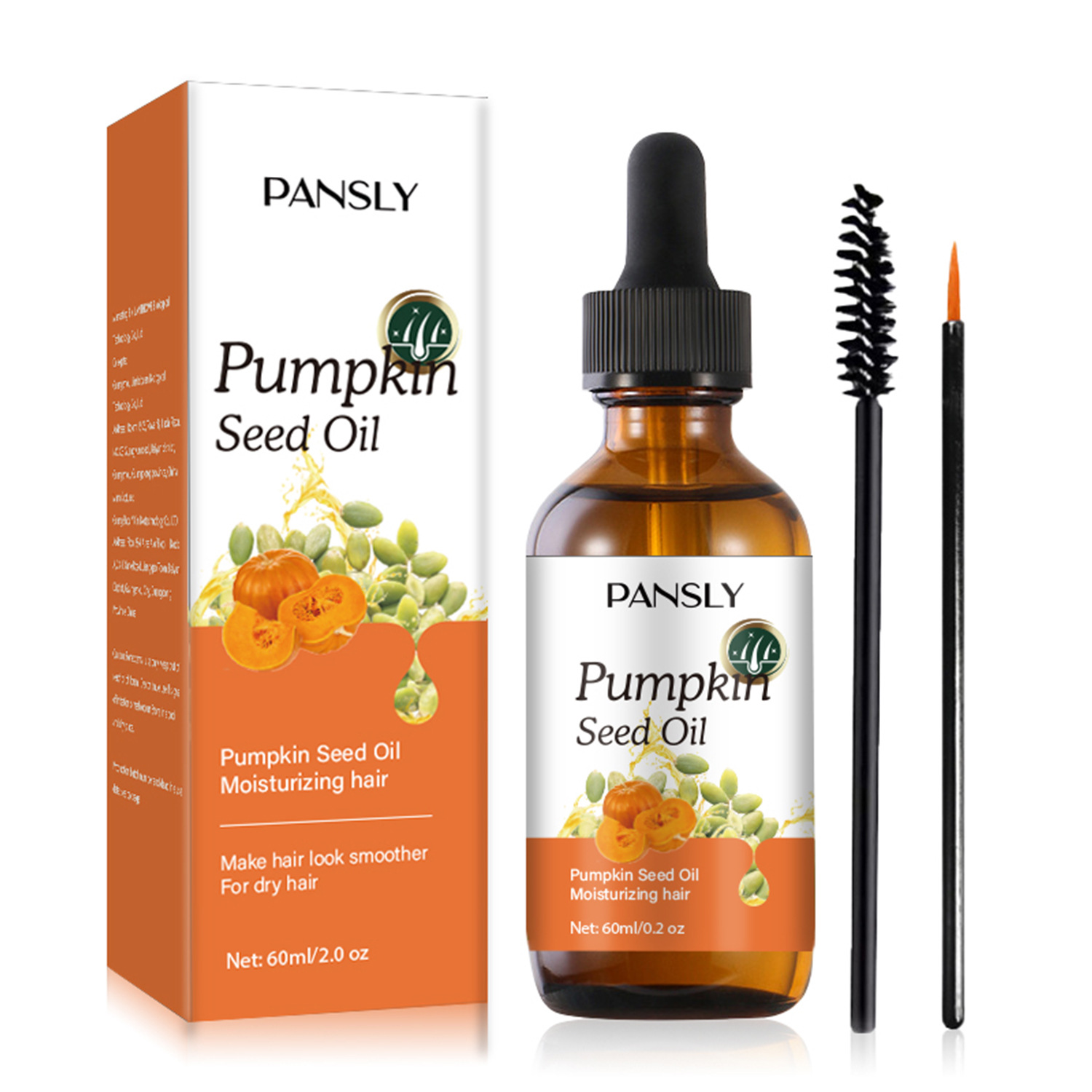 Pumpkin Seed Hair Oil Nourishing Strengthening Promoting Hair Growth For Dry Damaged Scalp Daily Strand Care 60ml