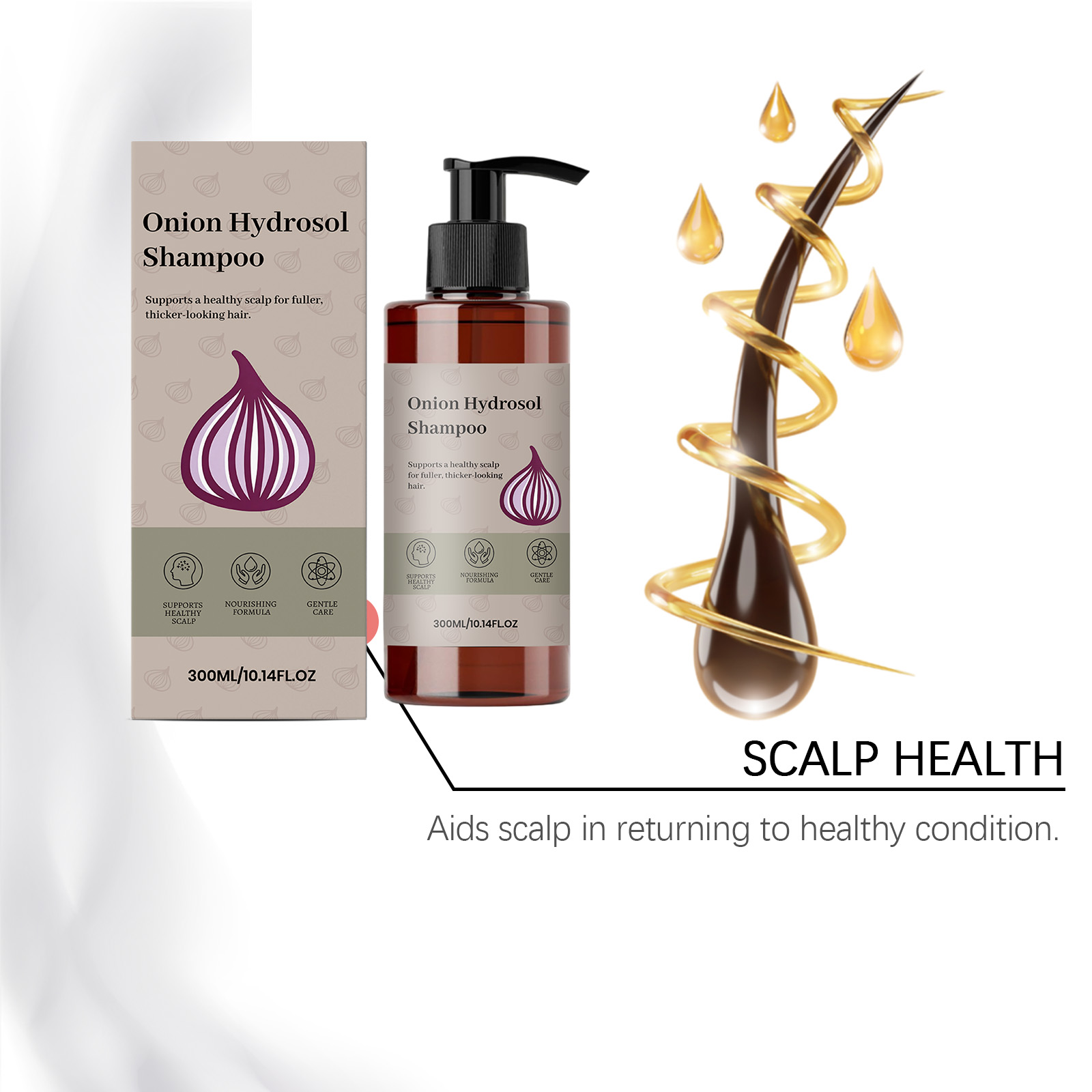 Onion Soft Shampoo Daily Mild Clean Hair Silky Light Fresh Fluffy Care For Common Hair