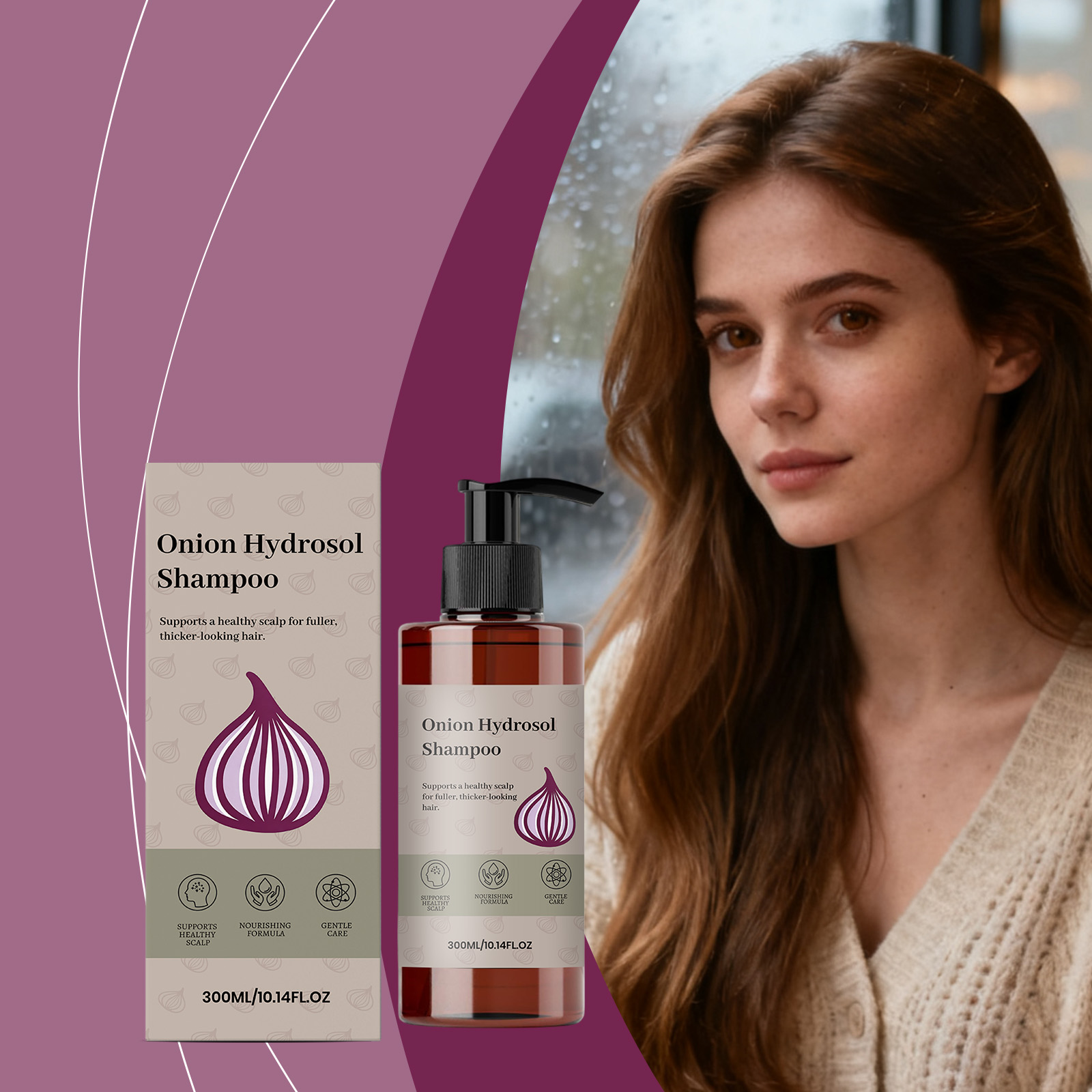 Onion Soft Shampoo Daily Mild Clean Hair Silky Light Fresh Fluffy Care For Common Hair