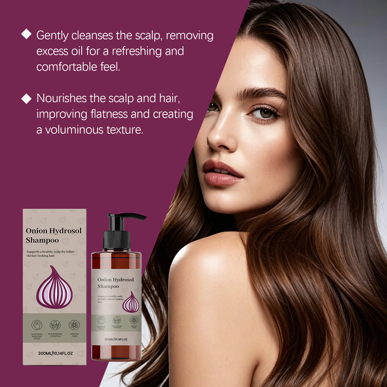 Onion Soft Shampoo Daily Mild Clean Hair Silky Light Fresh Fluffy Care For Common Hair