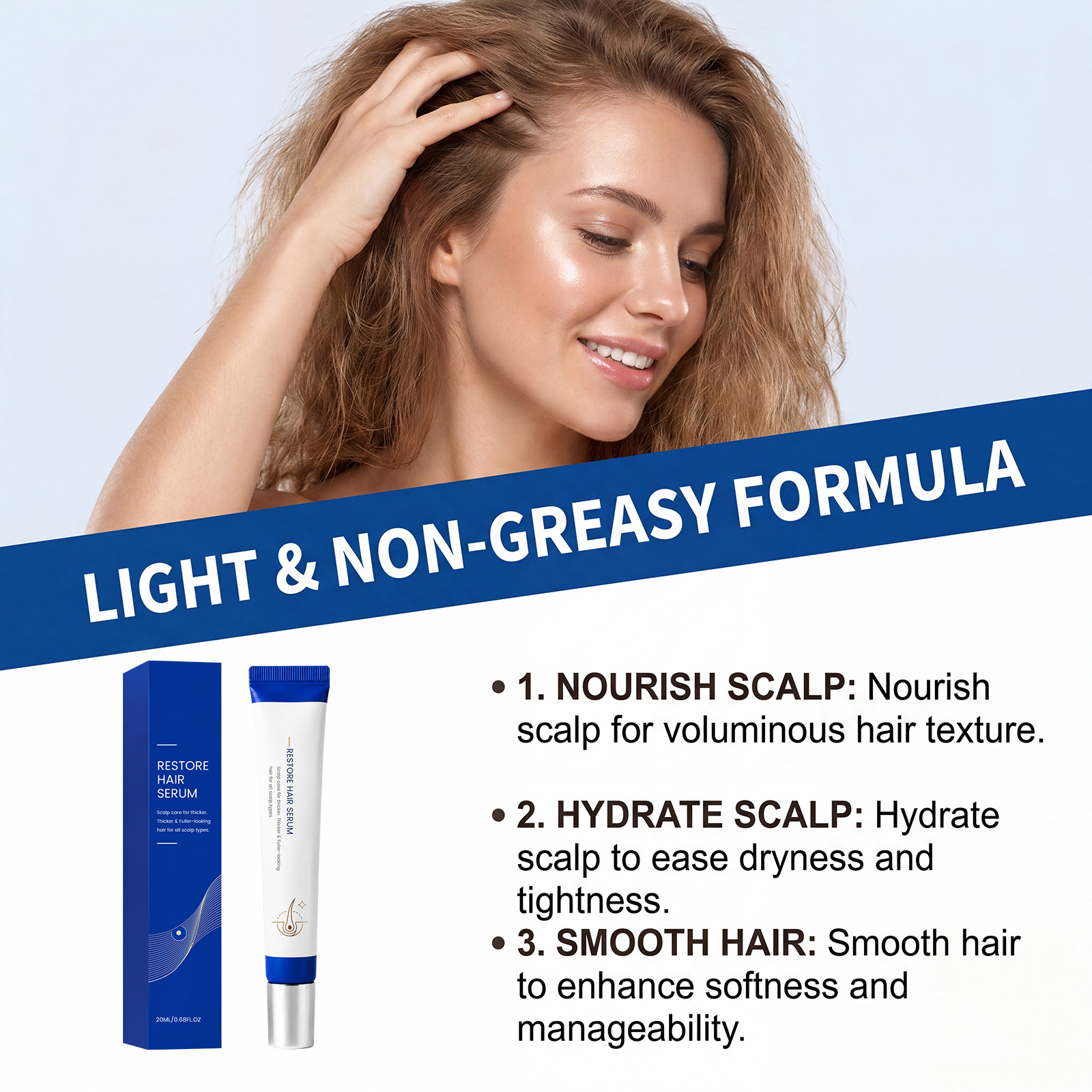 Nourishing Hair Care Essence Roller Mild Gentle Moisturizing Scalp Care Create Fluffy Hair Texture Daily Hair Scalp Treatment