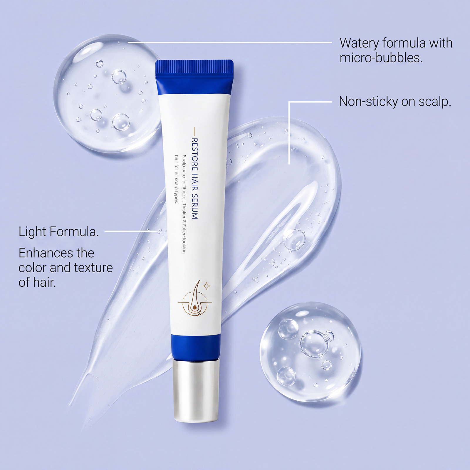 Nourishing Hair Care Essence Roller Mild Gentle Moisturizing Scalp Care Create Fluffy Hair Texture Daily Hair Scalp Treatment