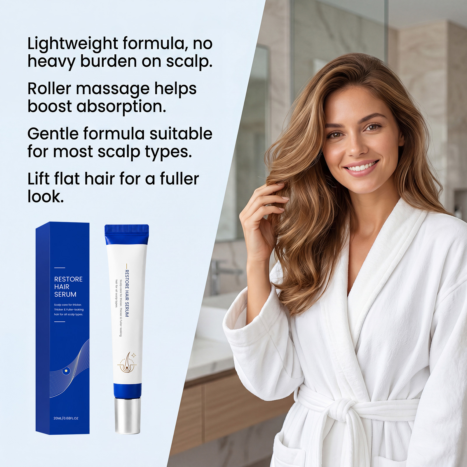 Nourishing Hair Care Essence Roller Mild Gentle Moisturizing Scalp Care Create Fluffy Hair Texture Daily Hair Scalp Treatment