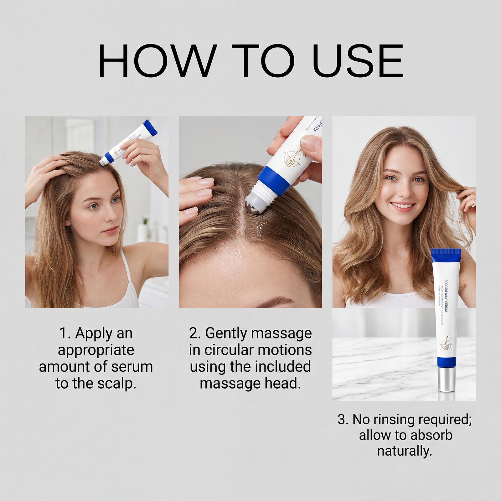 Nourishing Hair Care Essence Roller Mild Gentle Moisturizing Scalp Care Create Fluffy Hair Texture Daily Hair Scalp Treatment