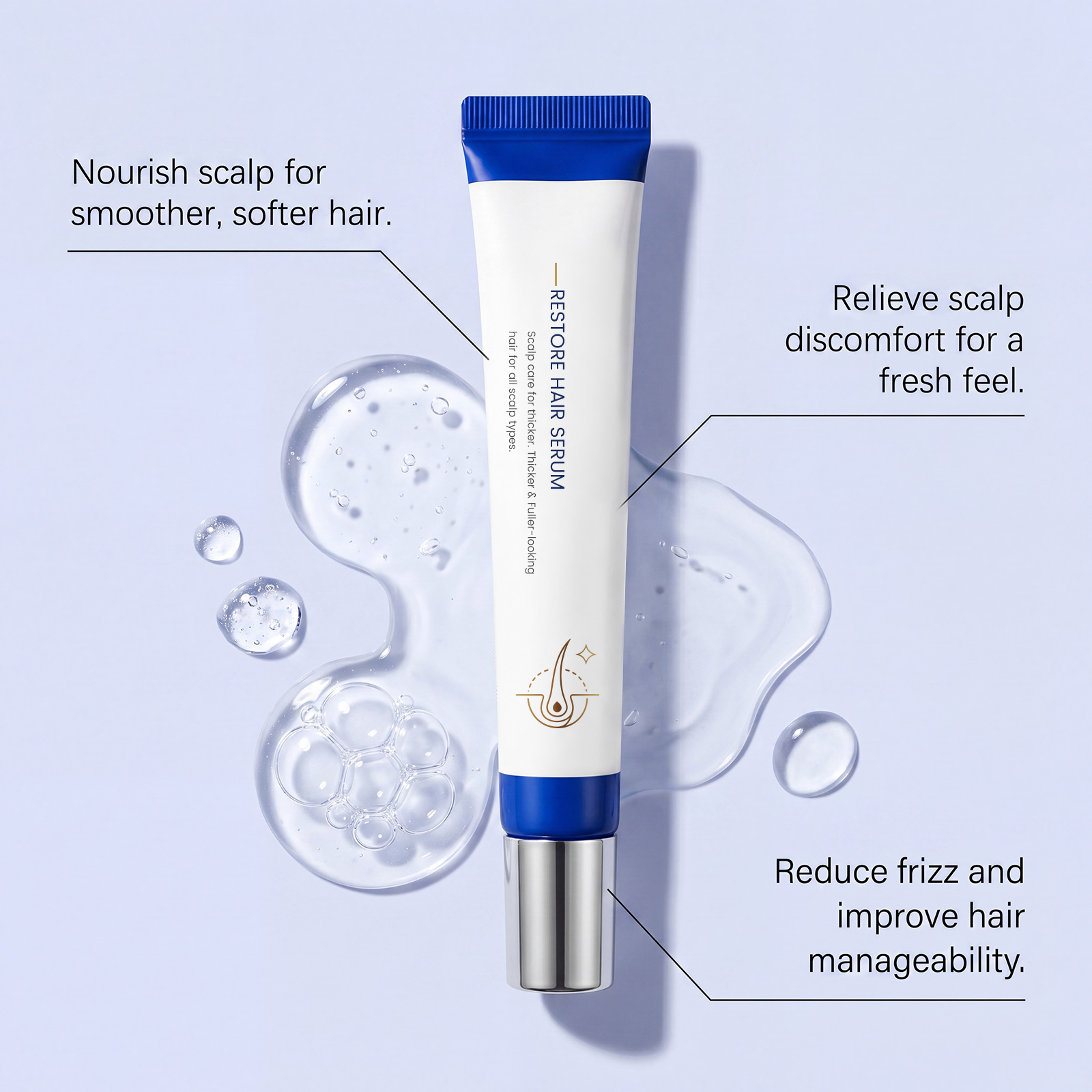 Nourishing Hair Care Essence Roller Mild Gentle Moisturizing Scalp Care Create Fluffy Hair Texture Daily Hair Scalp Treatment