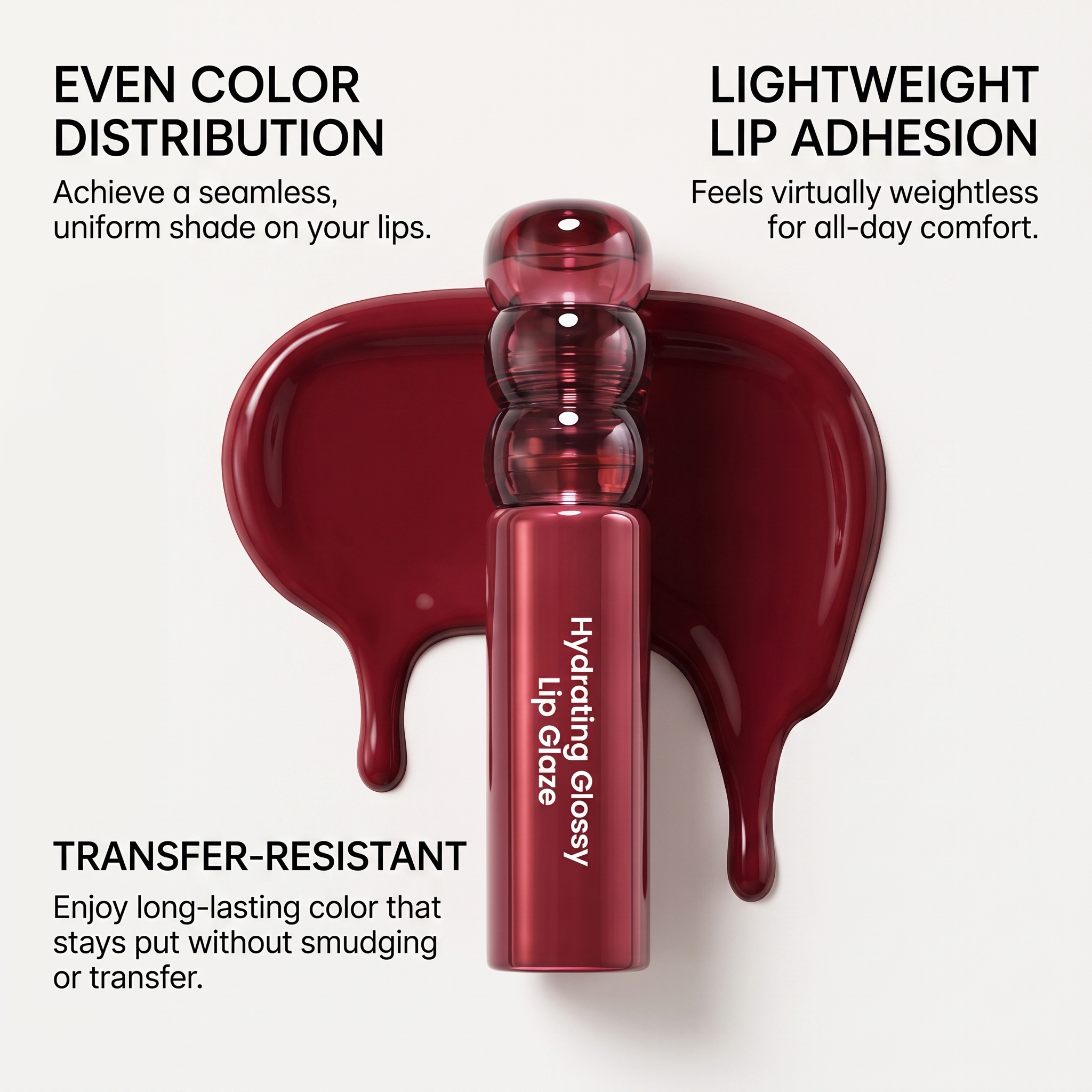 CandyHawthorn Mirror LipGlaze Number Five WineCherry Clear Glossy Smooth Fit Light Film Versatile Moist NonDry Lip Makeup Daily Look