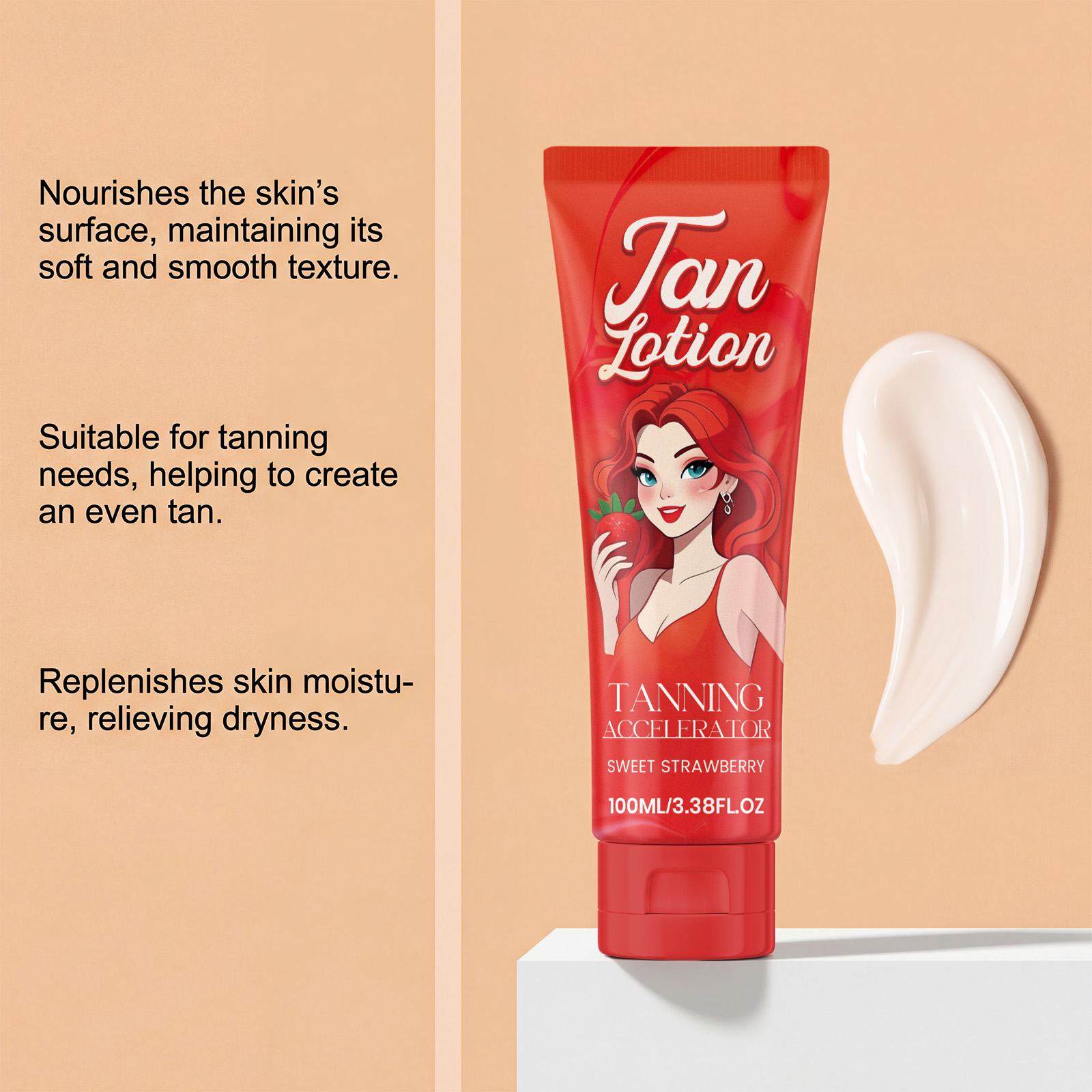 Strawberry Brightening Body Lotion Mild Nourishing Smooth Skin Sweet Fruit Aroma Daily Outdoor Complexion Care