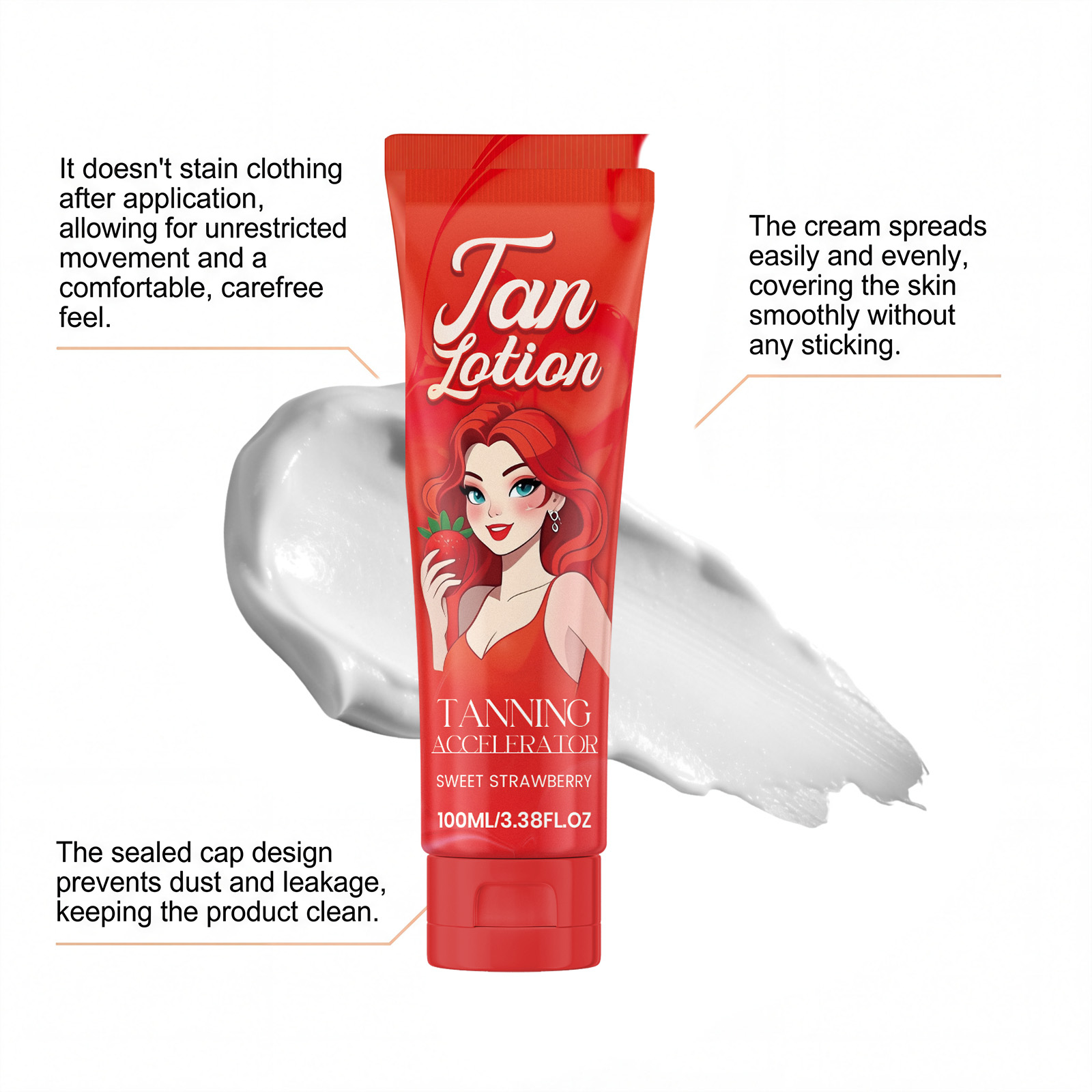 Strawberry Brightening Body Lotion Mild Nourishing Smooth Skin Sweet Fruit Aroma Daily Outdoor Complexion Care