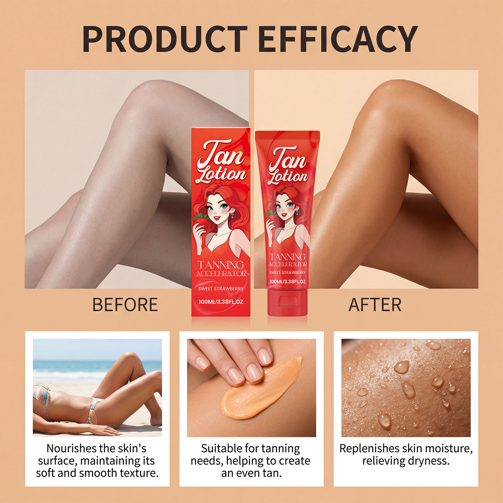 Strawberry Brightening Body Lotion Mild Nourishing Smooth Skin Sweet Fruit Aroma Daily Outdoor Complexion Care