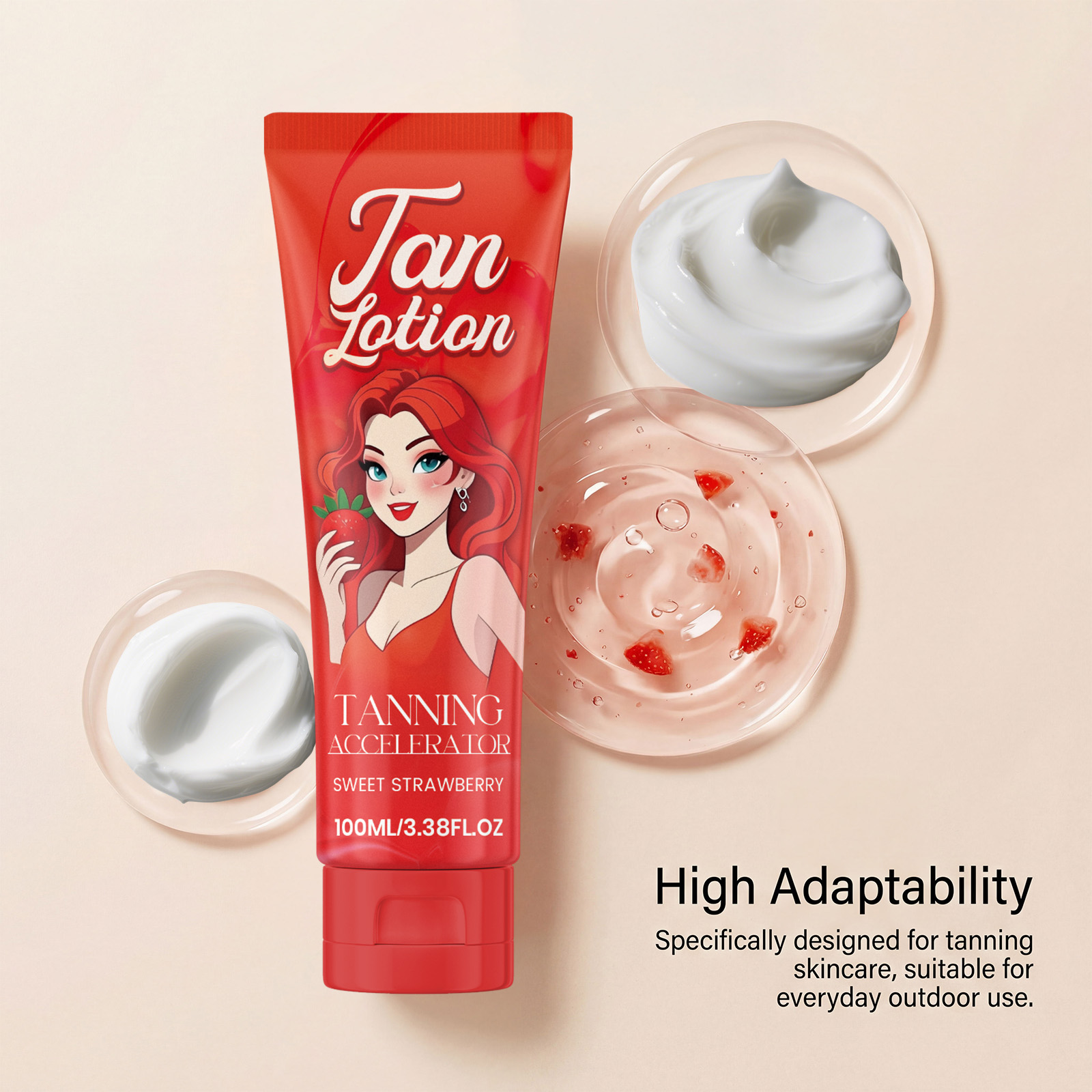 Strawberry Brightening Body Lotion Mild Nourishing Smooth Skin Sweet Fruit Aroma Daily Outdoor Complexion Care