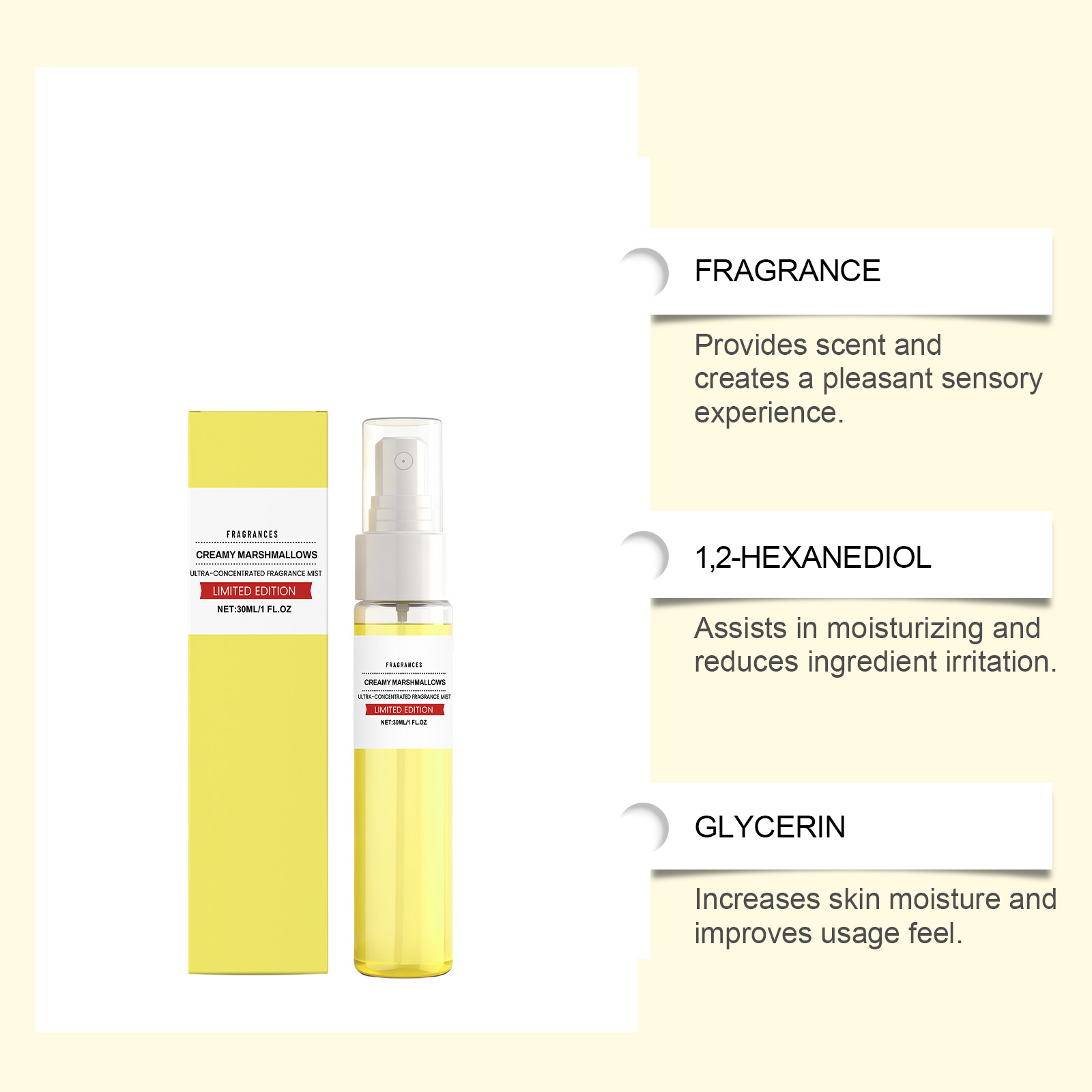 Sweet Charm Fragrance Mist Cream Marshmallow Sweet Scent Long Lasting Daily Commute Date