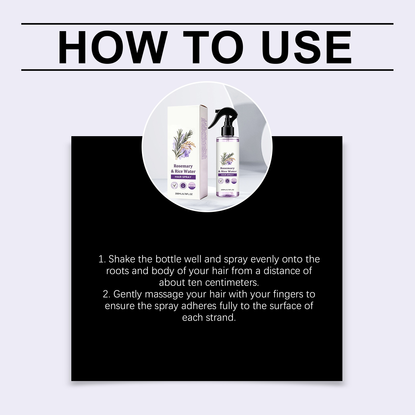Rosemary Rice Water Hair Care Spray Mild Herbal Essence Lock Moisturizer Smooth Shiny Hair