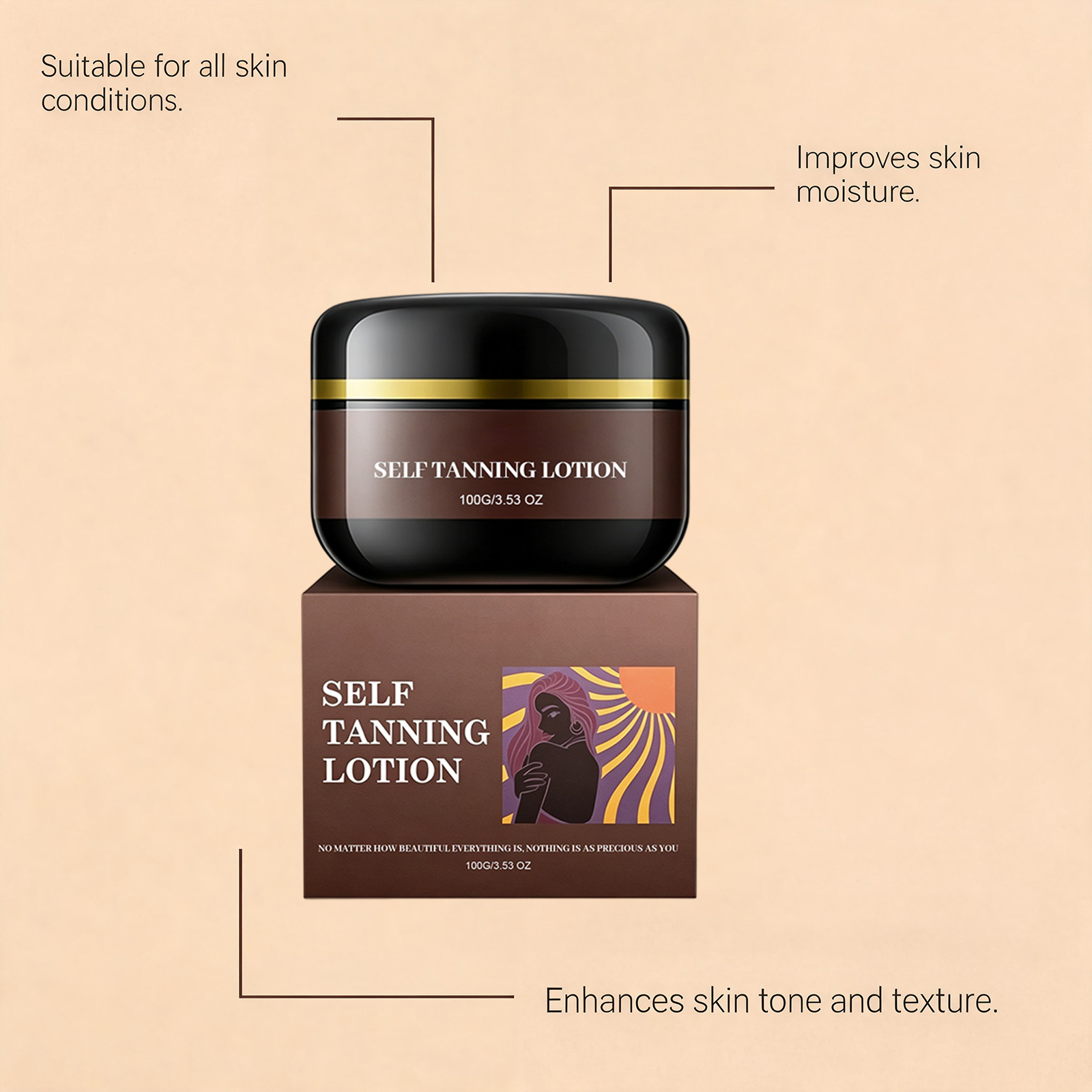 Sunless Tanning Body Lotion For Summer Outdoor Use Create Natural Bronze Healthy Skin Radiant Convenient Care