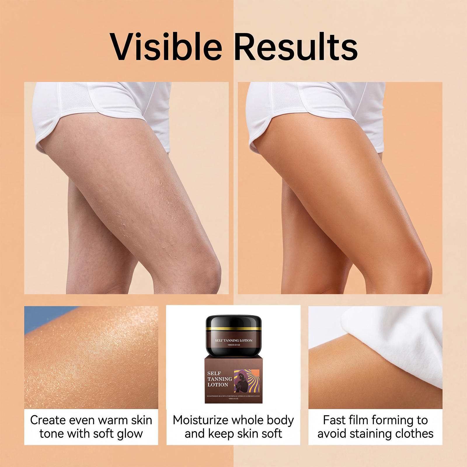 Sunless Tanning Body Lotion For Summer Outdoor Use Create Natural Bronze Healthy Skin Radiant Convenient Care