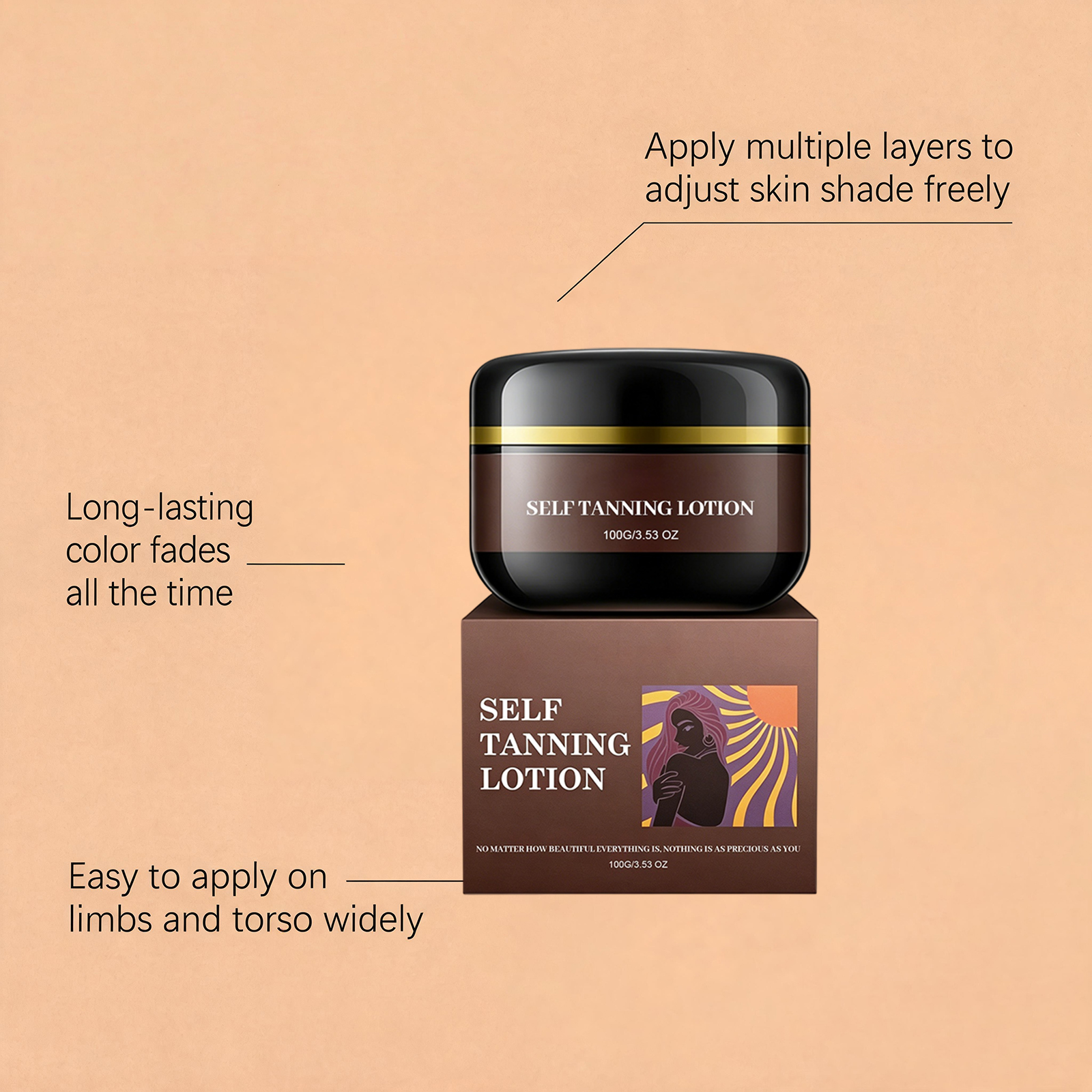 Sunless Tanning Body Lotion For Summer Outdoor Use Create Natural Bronze Healthy Skin Radiant Convenient Care