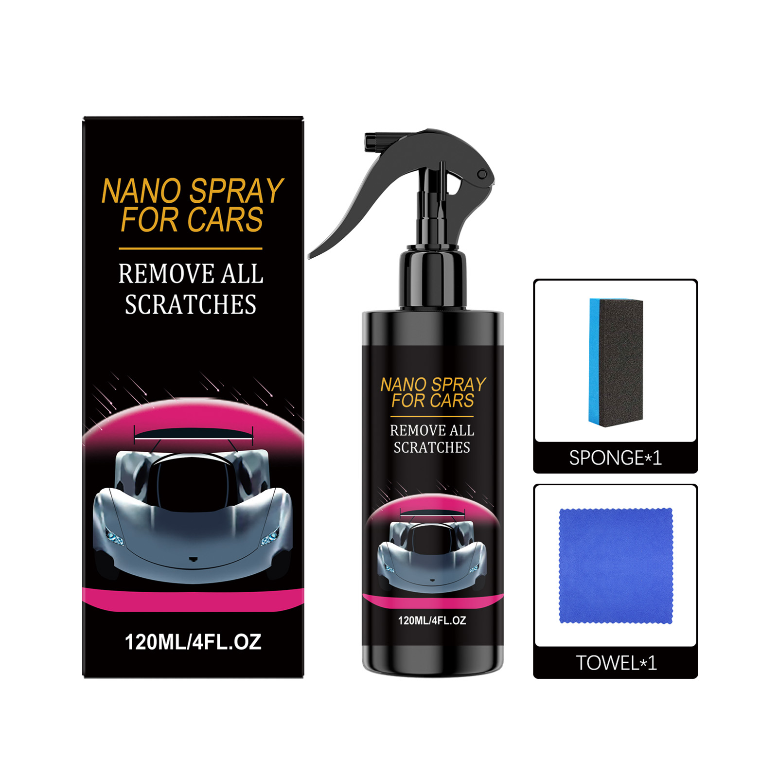 Car Care Spray Nano Clean Maintain Polish Brighten Renew Daily Auto Surface Coating Protection
