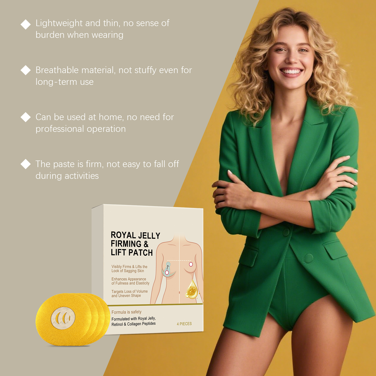 Breast Care Patch Natural SkinFriendly Mild Comfortable CloseFitting EasyToUse Women Daily Breast Maintenance