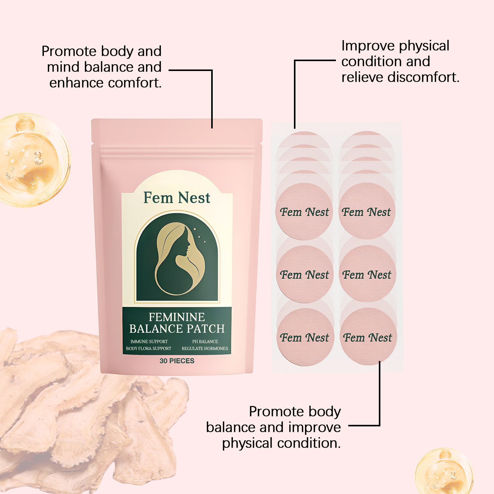 Feminine Body Care Patches Mild Ingredients Daily Nourish Protect Comfortable Skin Care For Body
