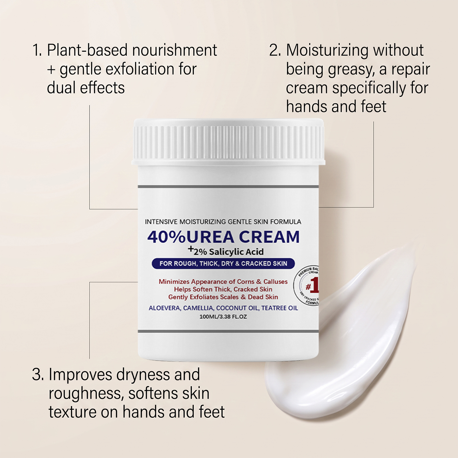 Hand Foot Moisturizing Care Cream Mild Hydrating Care Rough Skin Smooth Portable Lotion