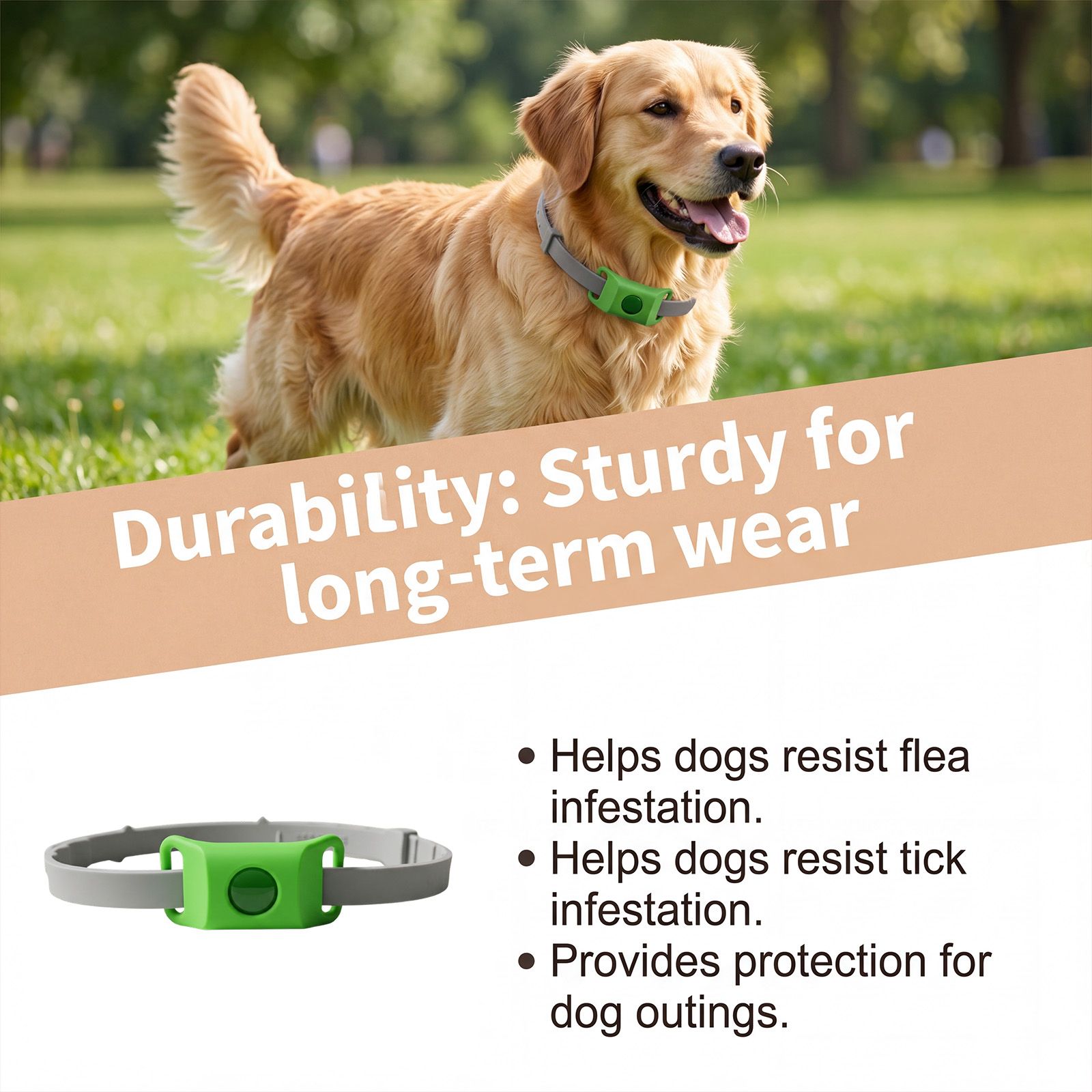 Dog Insect Repellent Collar Pet Flea Tick External Protection Durable Household Daily Use