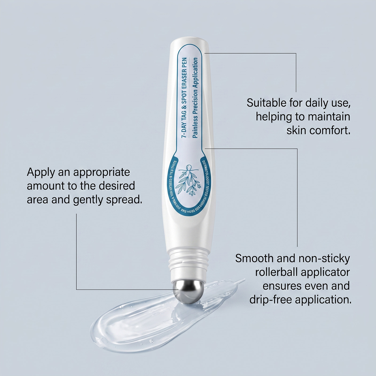 Smooth Skin Care Roller Pen Gentle Mild Daily Body Skin Tender Convenient Roller Applicator