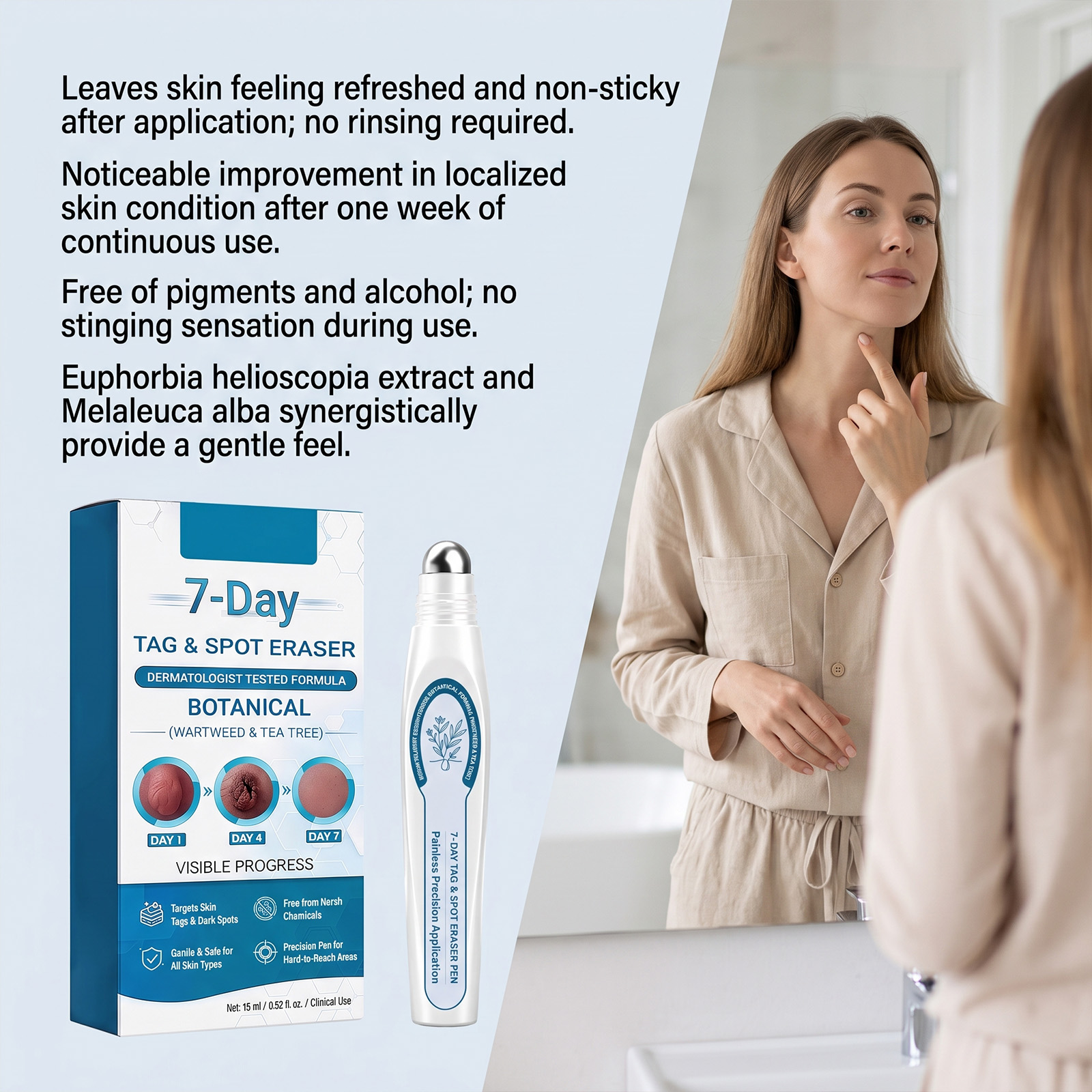 Smooth Skin Care Roller Pen Gentle Mild Daily Body Skin Tender Convenient Roller Applicator